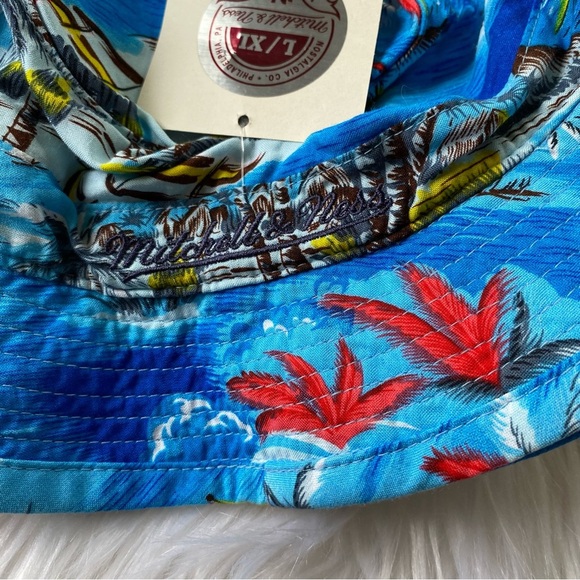 NWT Mitchell & Ness Chicago Bulls Hawaiian Bucket Hat Tropical Surf Blue NBA - Picture 6 of 9